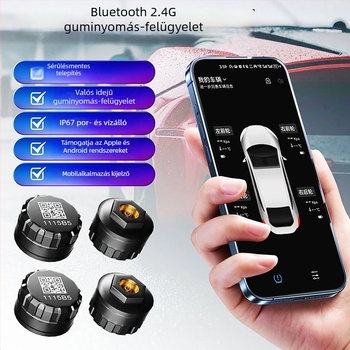 Bluetooth abroncsnyomás-érzékelő motorkerékpárokhoz és két- vagy négykerekű járművekhez, külső, vezeték nélküli, kompatibilis okostelefonnal
