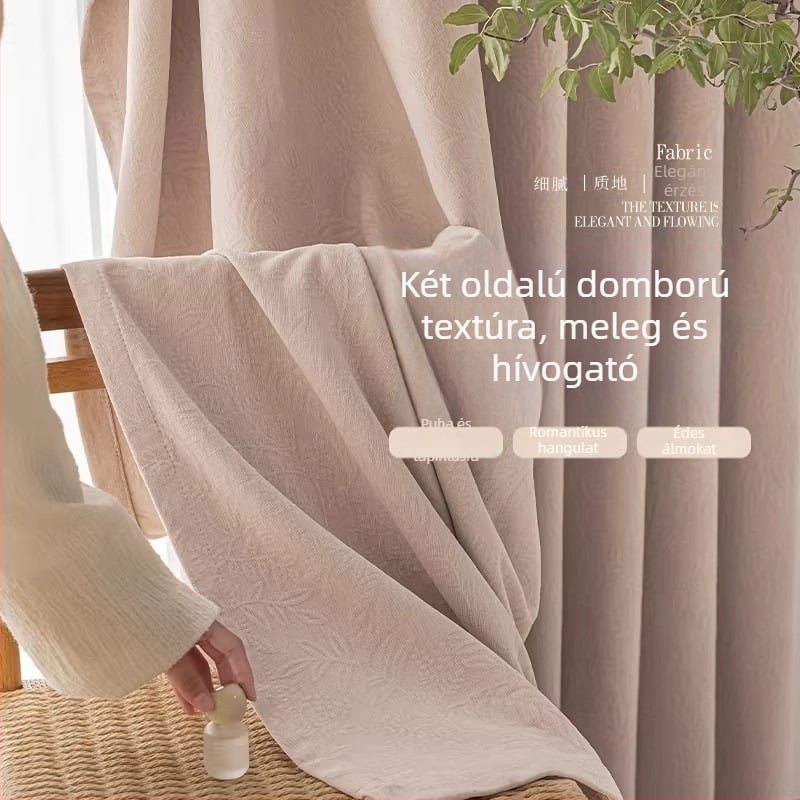 Poliészter Jacquard sötétítő függöny | Modell TH0218, modern minimalist stílus, 90–100% sötétítés