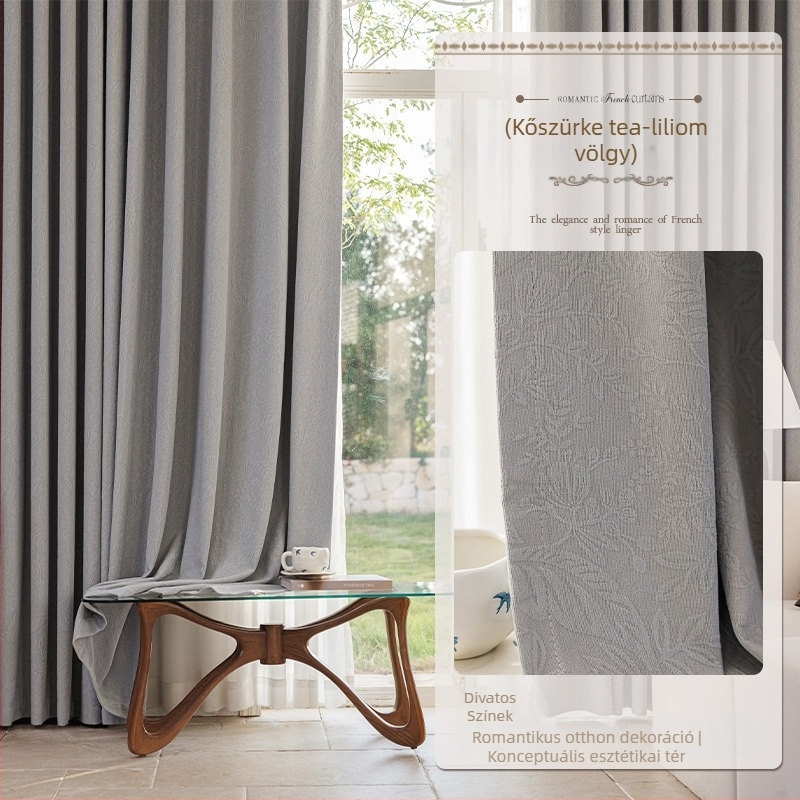 Poliészter Jacquard sötétítő függöny | Modell TH0218, modern minimalist stílus, 90–100% sötétítés