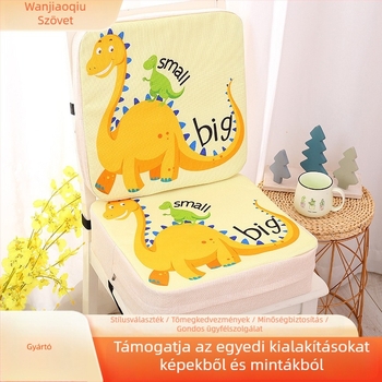 Tanulók számára székpárna, vastagított, magasságot növelő, csúszásmentes, rajzfilm mintázat, pamut- és lenanyag