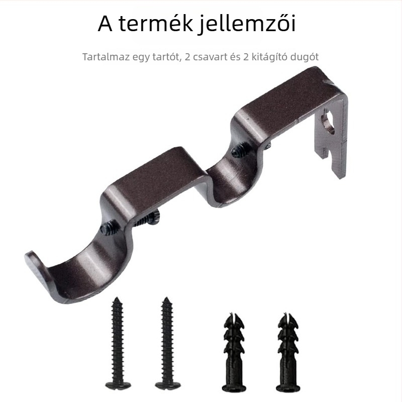 Függönykiegészítők – Vasból készült kettős rúd tartó, római rúdhoz, Modell MZ180505, Modern egyszerű stílus, Tömeg 100 g