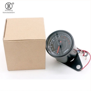 Motorkerékpár elektronikus tachométer LED háttérvilágítással, HP-YB011, 12V, univerzális módosított motorkerékpárokhoz