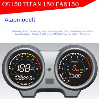 Motorkerékpár digitális műszerfal TITAN 150, FAN150, CG150, Zanella RX150 és MOTOMEL S2 modellekhez | Anyag: ABS/PP/PMMA; Pontosság: 1; Súly: 800 g