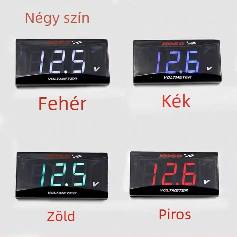 KOSO voltmérő terepmotorkerékpárhoz, 10–150V tartomány, vízálló elektromos motorkerékpár kiegészítő