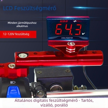 LCD voltmérő univerzális elektromos járművekhez — digitális kijelző, univerzális illesztés, módosítási kiegészítő