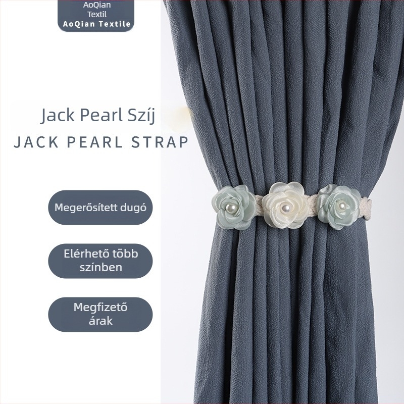 Függönyszalag virágos fonással - Aoxiao, anyag: pamutfonal és vegyi rost, modern minimalista stílus