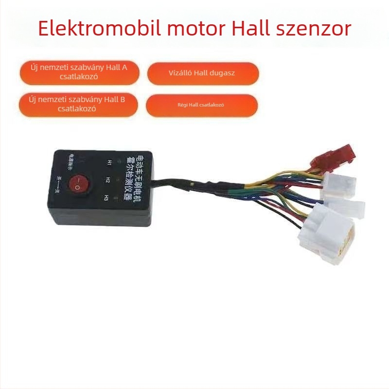 EV motor Hall-detektor készülék, négypin-es, ABS ház, univerzális feszültség, hazai márka