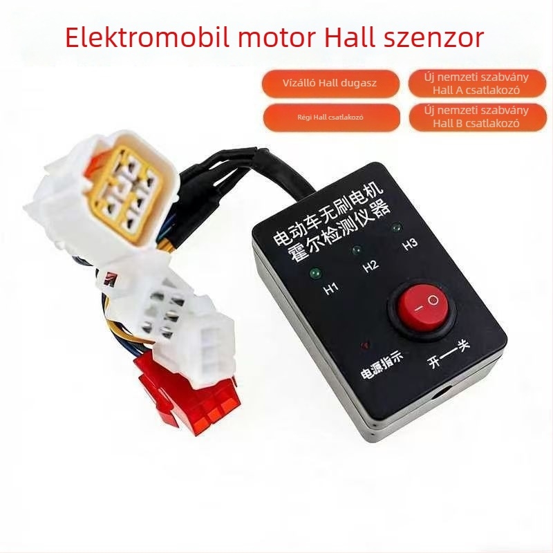 EV motor Hall-detektor készülék, négypin-es, ABS ház, univerzális feszültség, hazai márka