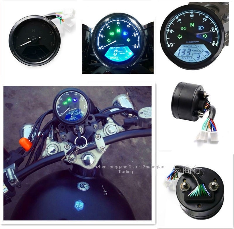 Motorkerékpár LCD műszerfal, modell YG, ABS műanyag, tömeg 0,39 kg, kompatibilis a legtöbb motorkerékpár modellhez