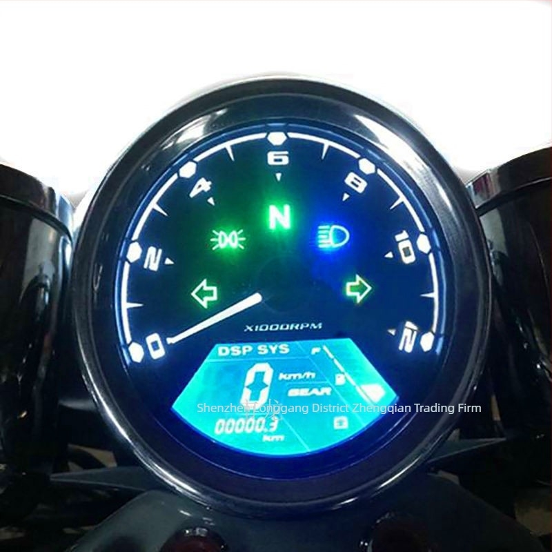 Motorkerékpár LCD műszerfal, modell YG, ABS műanyag, tömeg 0,39 kg, kompatibilis a legtöbb motorkerékpár modellhez