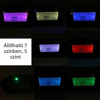 HP-199 12V ABS LCD sebességmérő/odométer/fordulatszámmérő Monkey motorkerékpárhoz, 2-4 hengeres