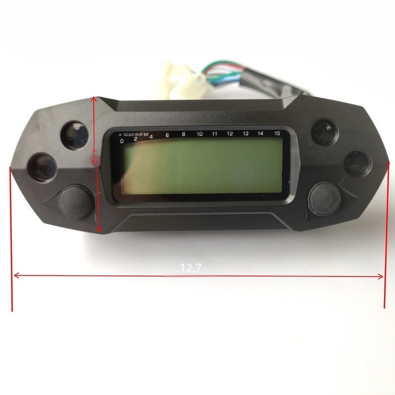 Enduro motorkerékpár LCD műszerfal – univerzális módosítás, Modell: általános módosítás, 12V, készenléti teljesítmény 0,4W