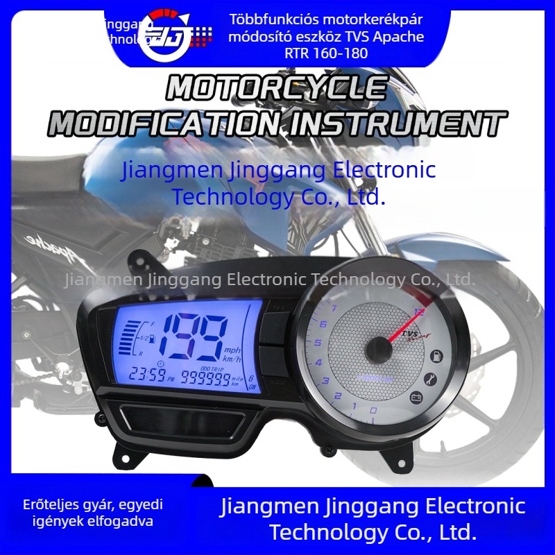 JG TVS160 motorkerékpár LCD kijelző, 12V, TVS160-180 kompatibilis