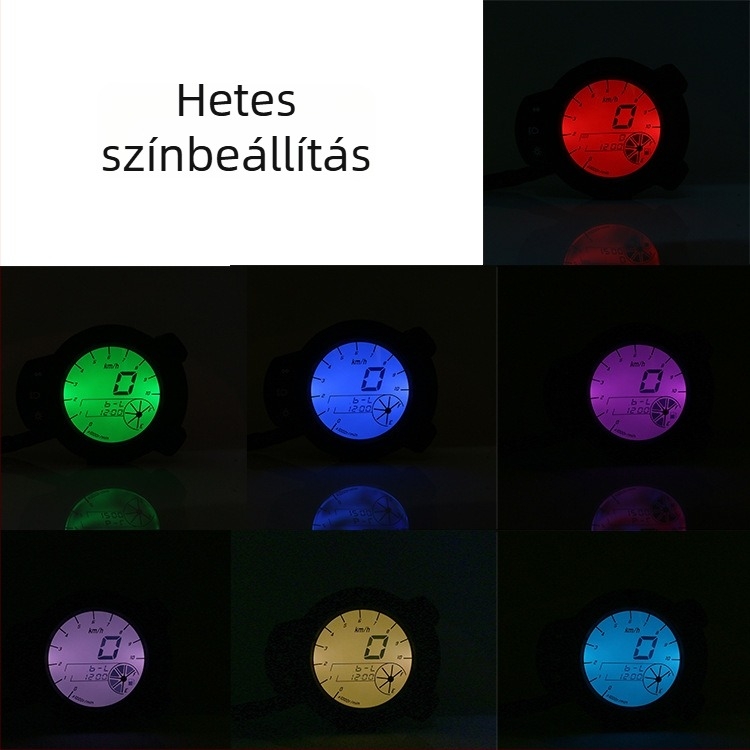 Motorkerékpár LCD műszerfal BWS-hez, HP-YB023, ABS + vas tartó, 0,67 kg, kilométeróra