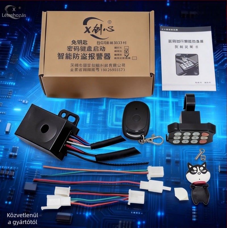 Elektronikus motorkerékpár vezérlő kulcs nélküli indítással, Bluetooth, IPX6 vízálló, -20°C-ig hidegálló, 36-72V