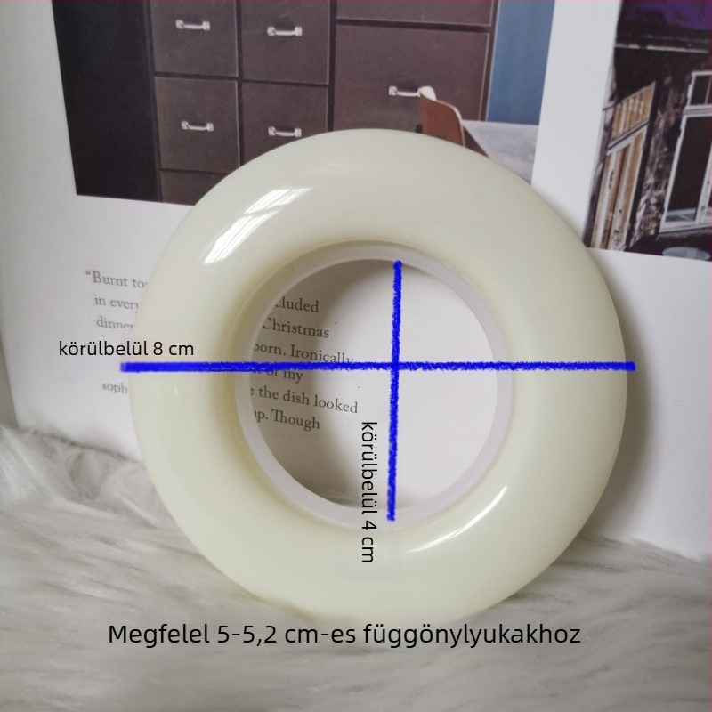 Fából készült függönygyűrűk Római körrel, vastított kivitel, lyukasztott, modern minimalist stílus (fa, Római kör, vastított kivitel, lyukasztott, függönygyűrűk)