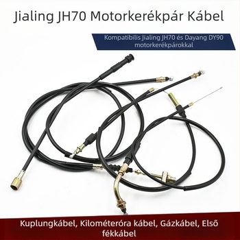 Jialing JH70 motorkerékpár kábelkészlet: kuplungkábel, gázkábel, első fék-kábel és kilométeróra-kábel