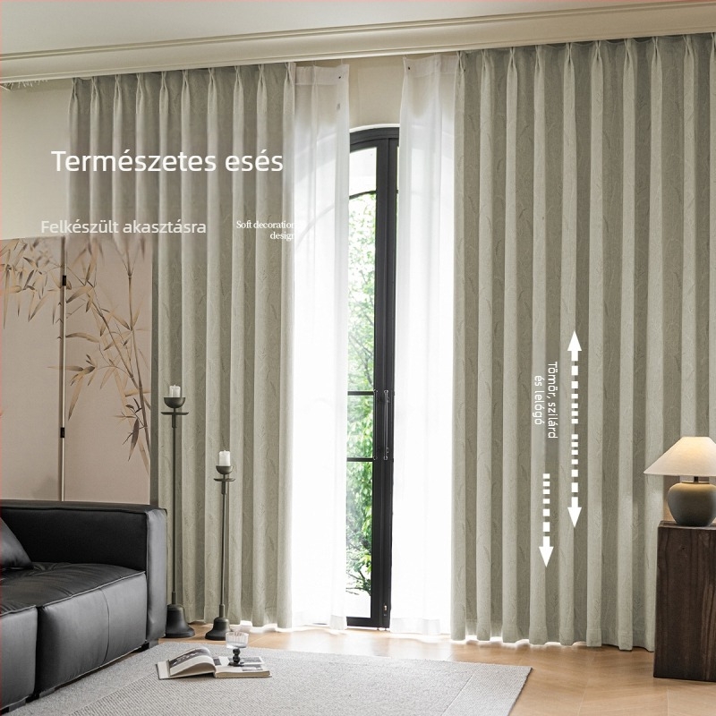 Jacquard Chenille blackout függöny, késztermék, nappali, hálószoba és erkély számára, modern, prémium megjelenés