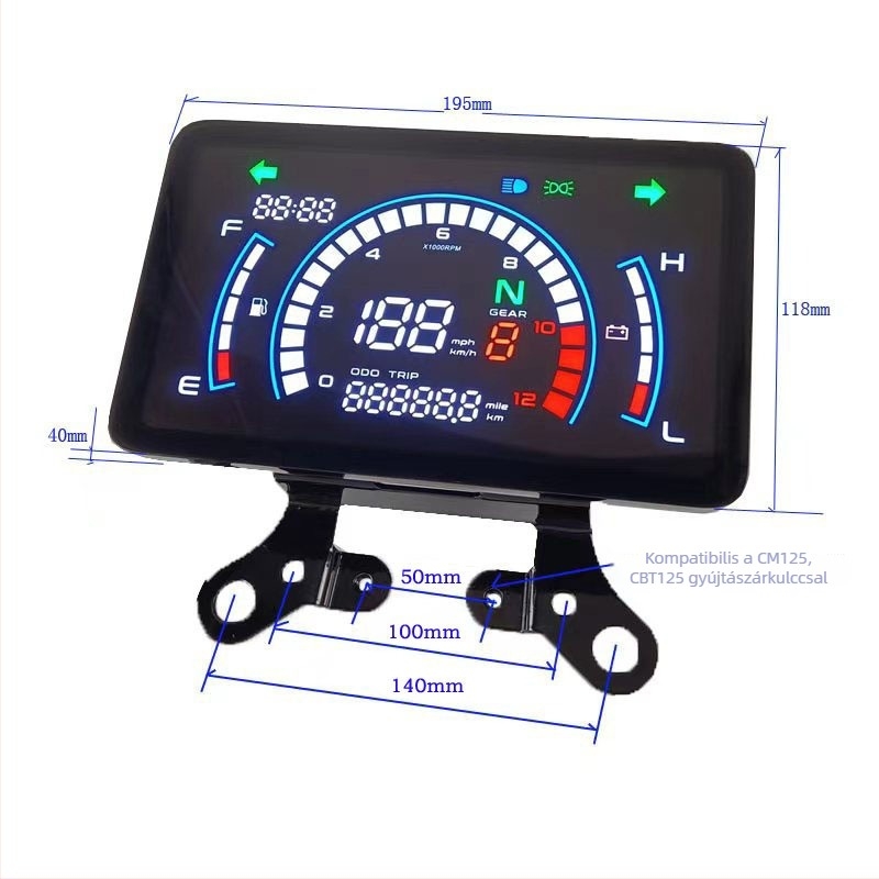 Vento Ryder150 LCD műszerfal CM150, ABS, tömeg 550 g