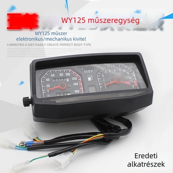 WY125-A-C-F motorkerékpár mechanikai-elektronikus műszerfal, kompatibilis WY125 üzemanyag-szintjelzőjével és kilométerórájával
