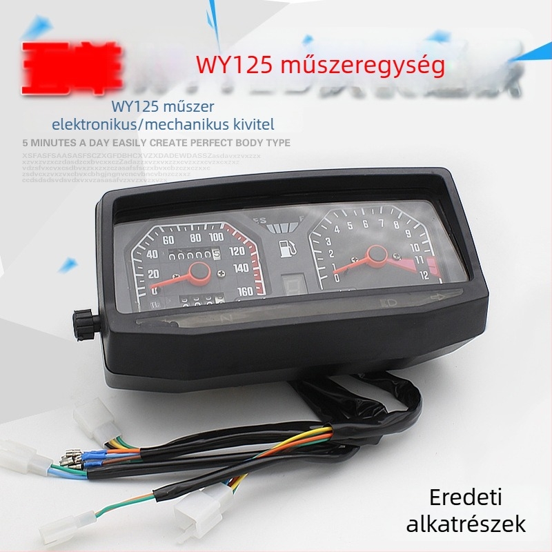 WY125-A-C-F motorkerékpár mechanikai-elektronikus műszerfal, kompatibilis WY125 üzemanyag-szintjelzőjével és kilométerórájával