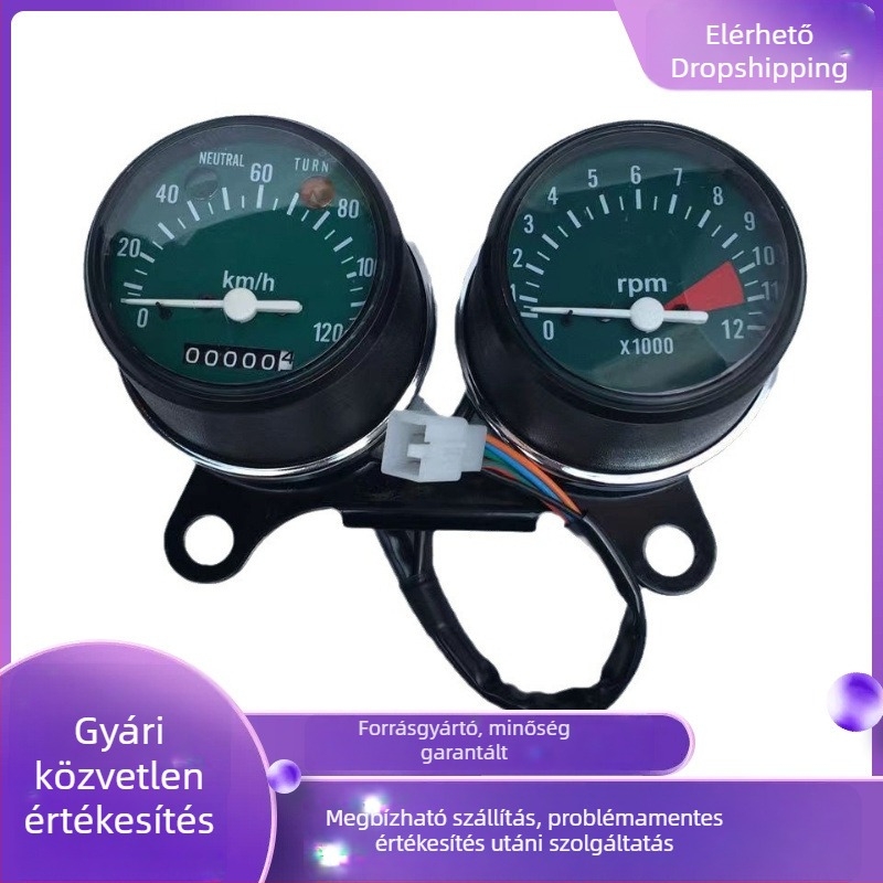 CG125 motorkerékpár műszerfal, új retro stílusú, kettős mérő (odométer és fordulatszámmérő)