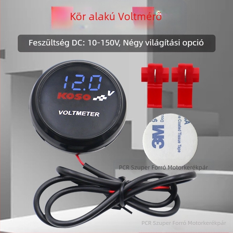 LED kör alakú voltmérő 10-150 V elektromos járművekhez, motorokhoz és elektromos kerékpárokhoz – univerzális kijelzőkiegészítő