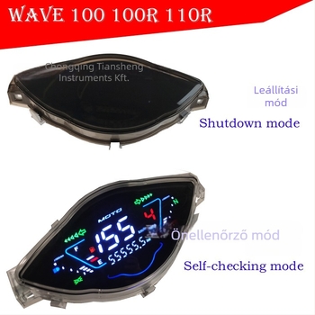 Motorkerékpár-digitális műszerfal Wave110 Asia Tiger – párásodás elleni, vízálló, órával – Tiansheng