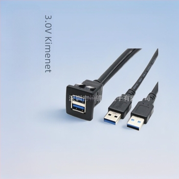 USB 3.0 kétportos adatkábel ABS házzal autó- és motorkerékpár műszerfalhoz
