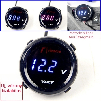KOSO motorkerékpár feszültségmérő, 12V digitális kijelző, univerzális műszer