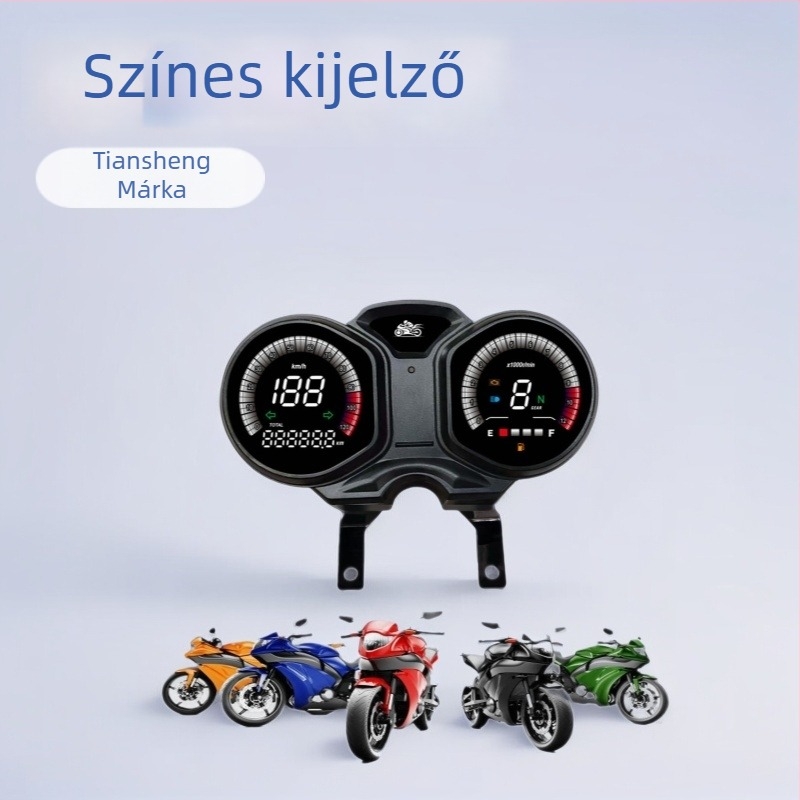 Tiansheng digitális motorkerékpár sebességmérő GN150 GN125-F Xpress125 kompatibilis, 12V