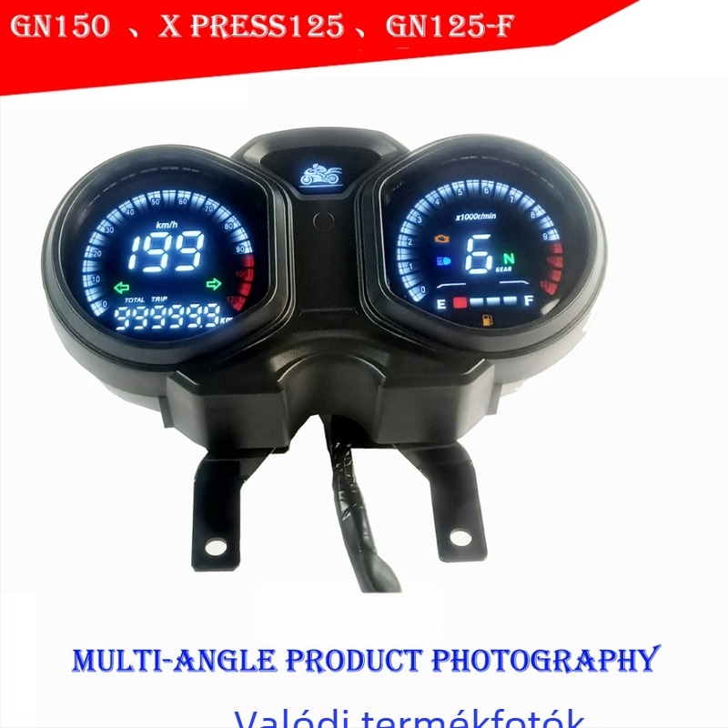 Tiansheng digitális motorkerékpár sebességmérő GN150 GN125-F Xpress125 kompatibilis, 12V