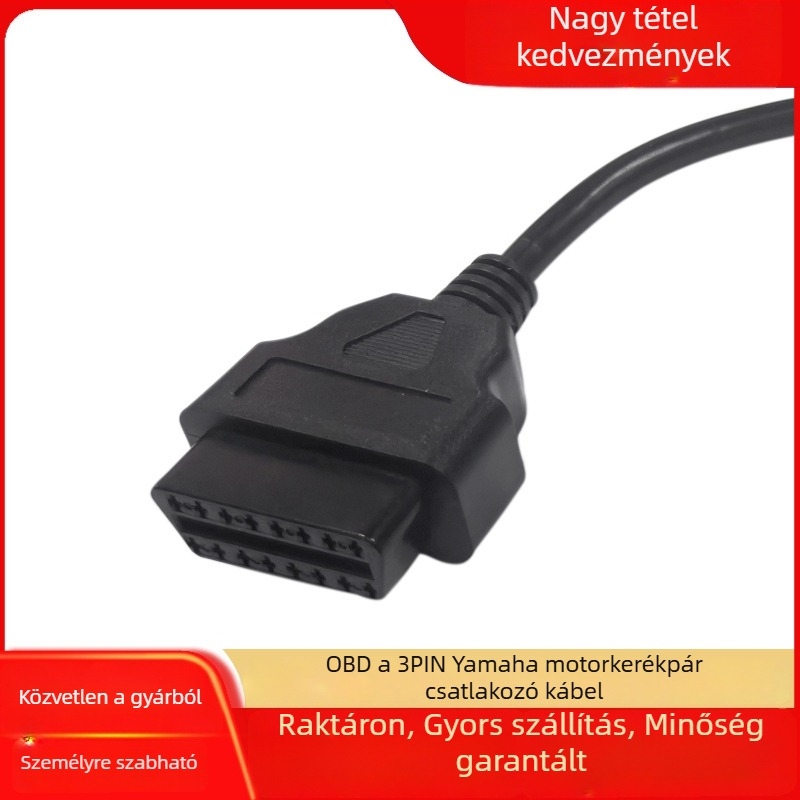 OBD2 3-pontos adapterkábel EFI motorkerékpárhoz nikkelezett szigeteléssel