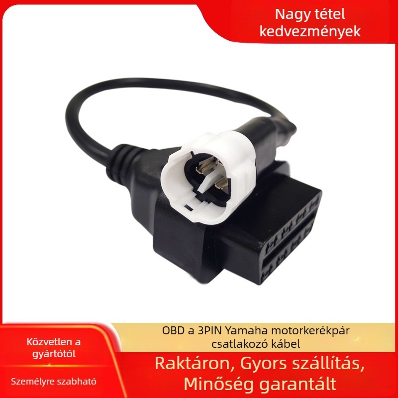 OBD2 3-pontos adapterkábel EFI motorkerékpárhoz nikkelezett szigeteléssel