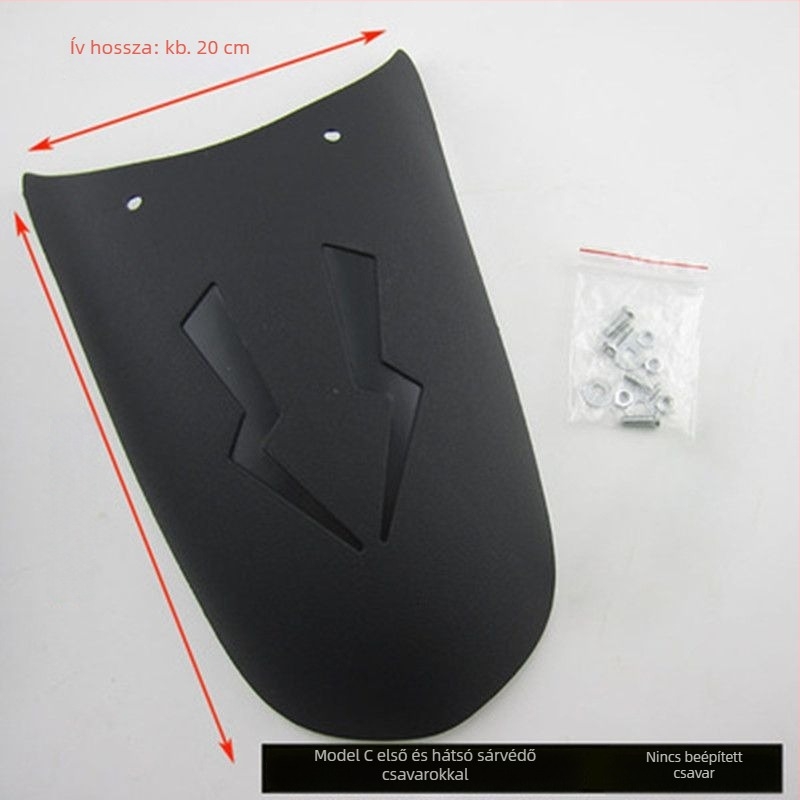 Kiterjesztett első sárvédő és hátsó sárvédő készlet motorkerékpárokhoz és elektromos háromkerekűekhez – univerzális kompatibilitás, polipropilén (PP), vízvédő pajzs