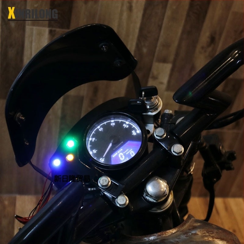 Motorkerékpár LED jelzőkészlet — LED jelzőfények a magas fényszóróhoz, neutrális állapot jelző és irányjelzők, rögzítő konzollal