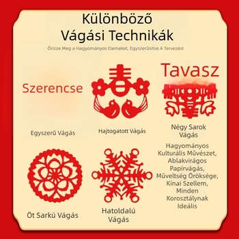 Dobozos csomagolású ablakdísz papírból kivágva – 12 kínai zodiákus motívumokkal, DIY dekorációhoz