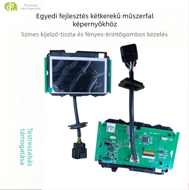 Kétkerekű jármű műszerfalának LCD színes kijelzője – Star Constellation Smart Connect; RS485/RS232, egyvonalú kommunikáció; válaszidő 0,01 ms; pontátmérő 0,03 mm