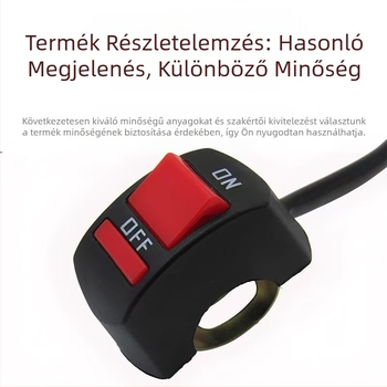 Kétvezetékes motorkerékpár-kapcsoló, kettős villanóval és kijelzőfénnyel