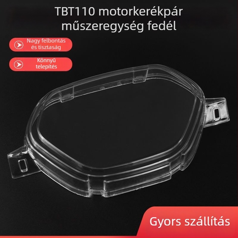 TBT110 Íves motorkerékpár műszerfal-ház, kilométer-óra burkolat, műanyag külső burkolat üvegfedéllel, felső fedél