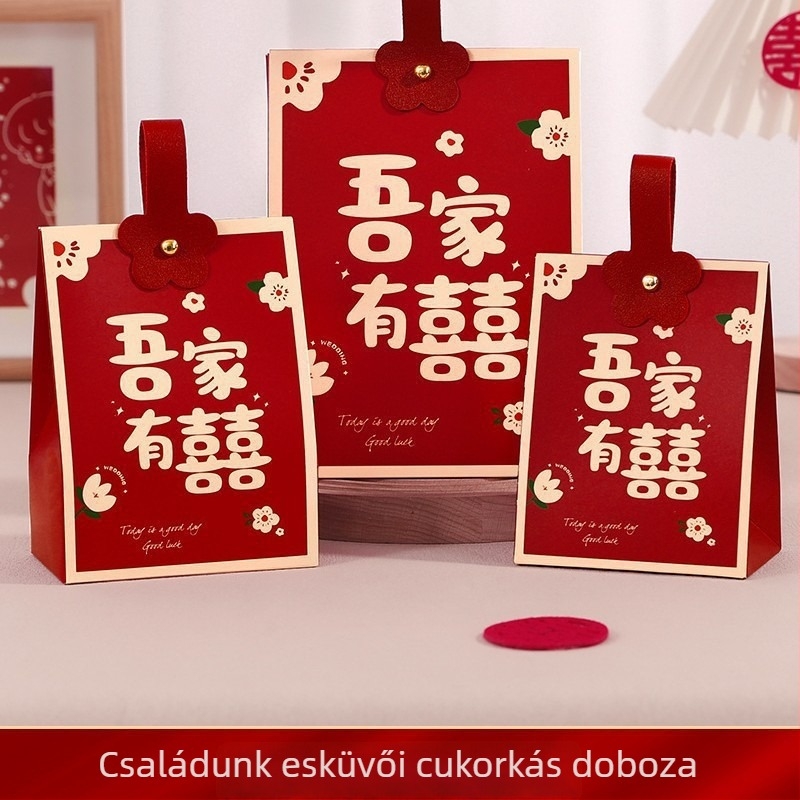 Esküvői bonbontartó doboz, papírból készült ajándékdoboz esküvőkre és eljegyzésekre