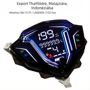 Motorkerékpár LCD műszerfal SRL115 FI / Lagenda 115Z – univerzális sebességmérő egység, 1% pontosság, tömeg 0,35 kg