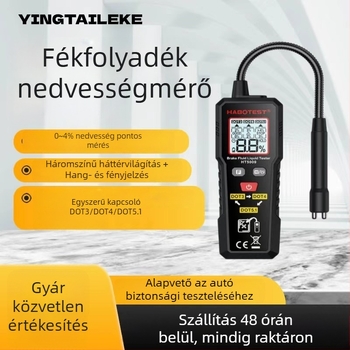 Fékfolyadék-tesztelő HT5009 - 2x AAA elemmel működik, üzemi hőmérséklet -20–60°C, modell HT5009