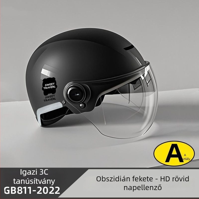 Elektronikus kerékpárhoz fél sisak – ABS anyag, Gb811-2022b tanúsítvány, nyári légáteresztő, könnyű, férfiak és nők számára, terep használatra