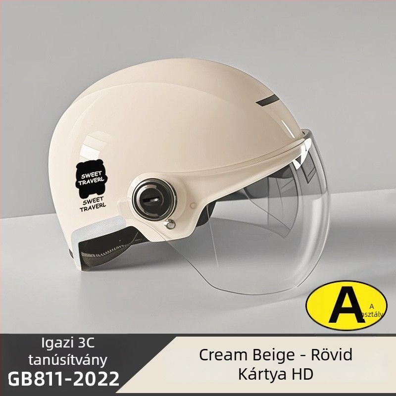 Elektronikus kerékpárhoz fél sisak – ABS anyag, Gb811-2022b tanúsítvány, nyári légáteresztő, könnyű, férfiak és nők számára, terep használatra