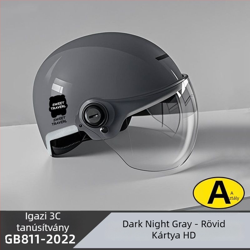 Elektronikus kerékpárhoz fél sisak – ABS anyag, Gb811-2022b tanúsítvány, nyári légáteresztő, könnyű, férfiak és nők számára, terep használatra