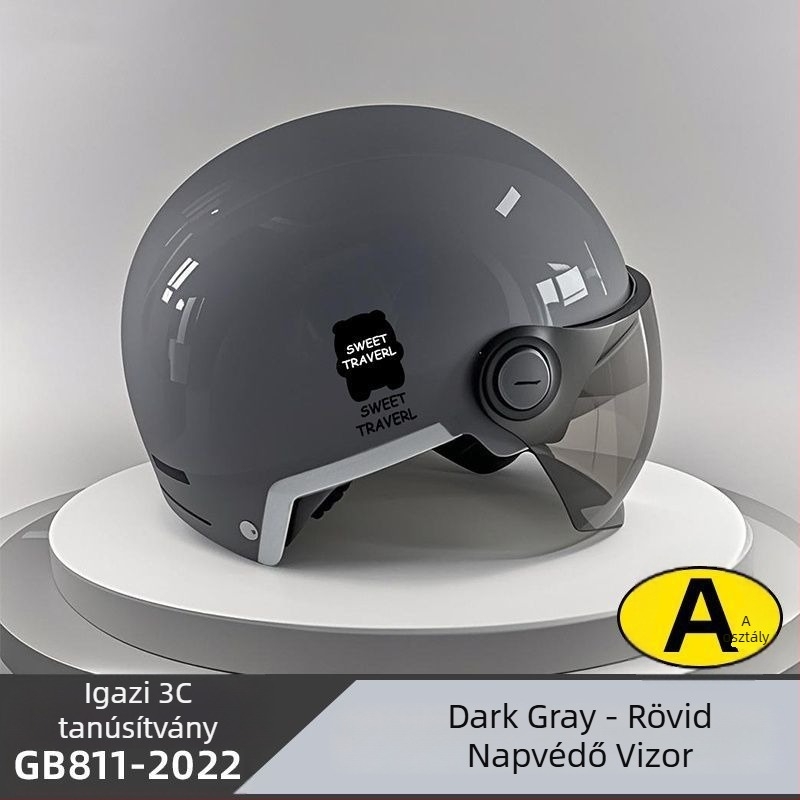 Elektronikus kerékpárhoz fél sisak – ABS anyag, Gb811-2022b tanúsítvány, nyári légáteresztő, könnyű, férfiak és nők számára, terep használatra