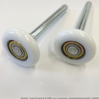 Nylon garázsajtó görgő, külső Ø 46 mm, tengelyátmérő 10,3 mm, kötélgyűrű 6 mm, teherbírás 30 kg, alkalmas automata/ távvezérelt kapukhoz