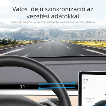 HUD fedélzeti kijelző T5, HD felbontás, OBD táplálás, Model 3 és Model Y kompatibilis