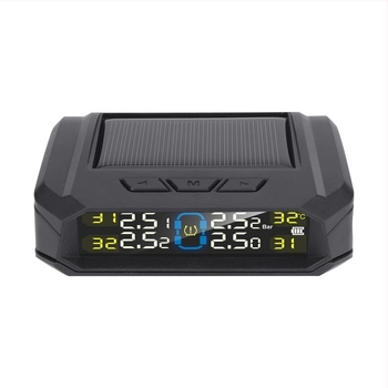 4 kerékes TPMS színes LCD kijelzővel, vezeték nélküli digitális guminyomásmérő, napelemes, beépített